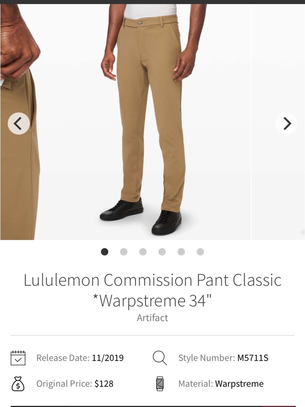 Lululemon Commission Pant Classic *Warpstreme, Size 32